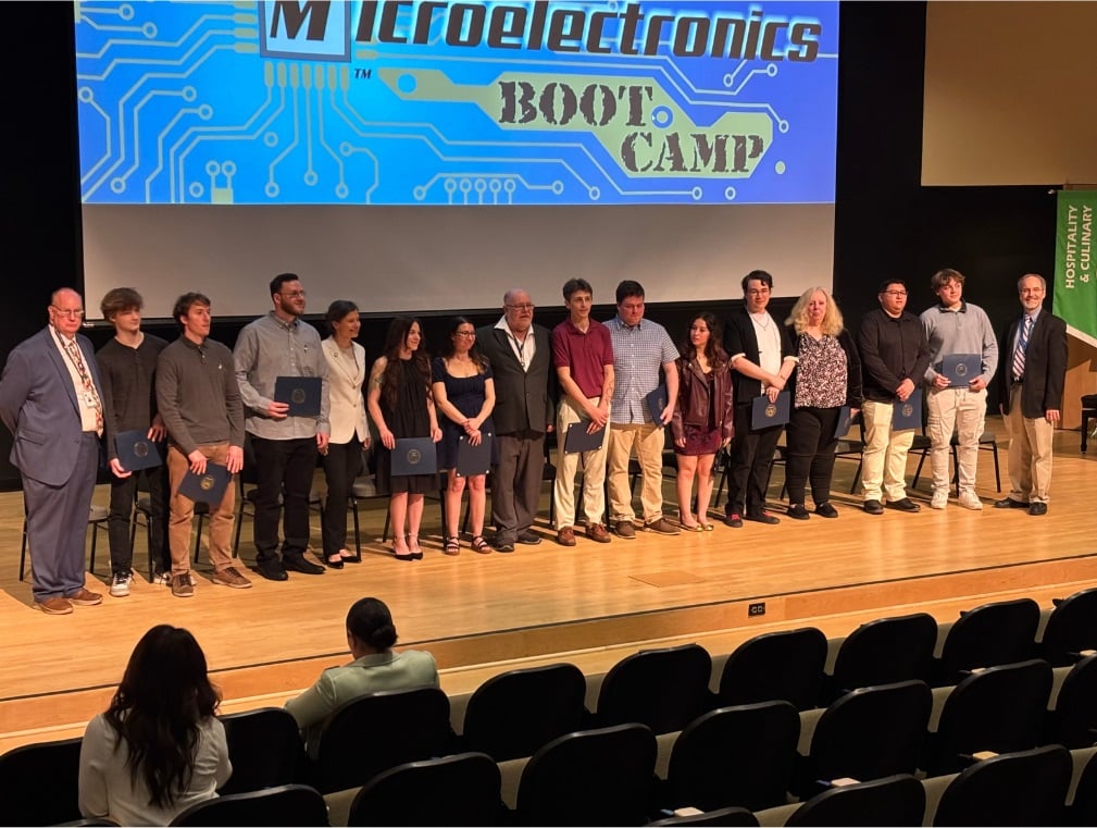 Group photo of the microelectronic boot camp graduates from the 26th cohort, April 25, 2025