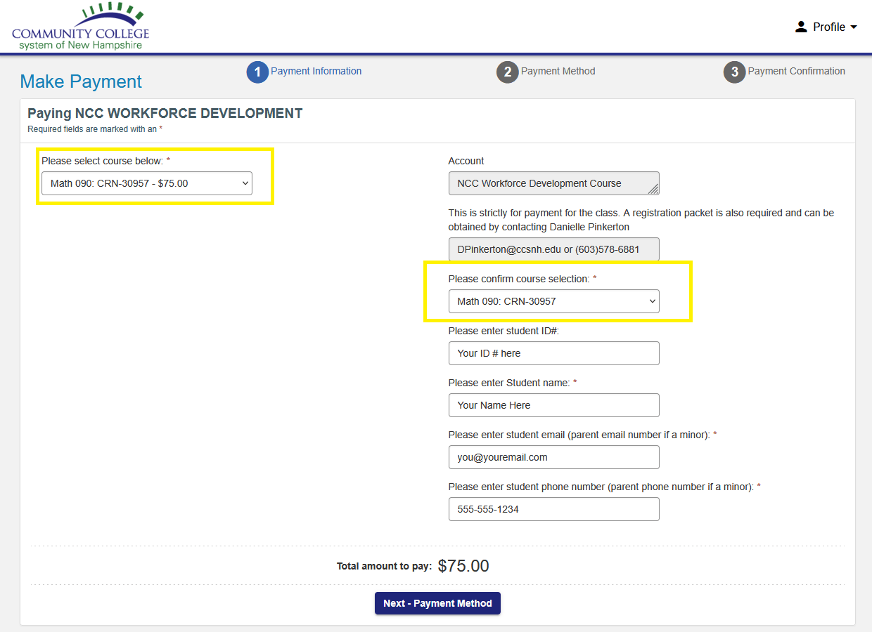 example screenshot